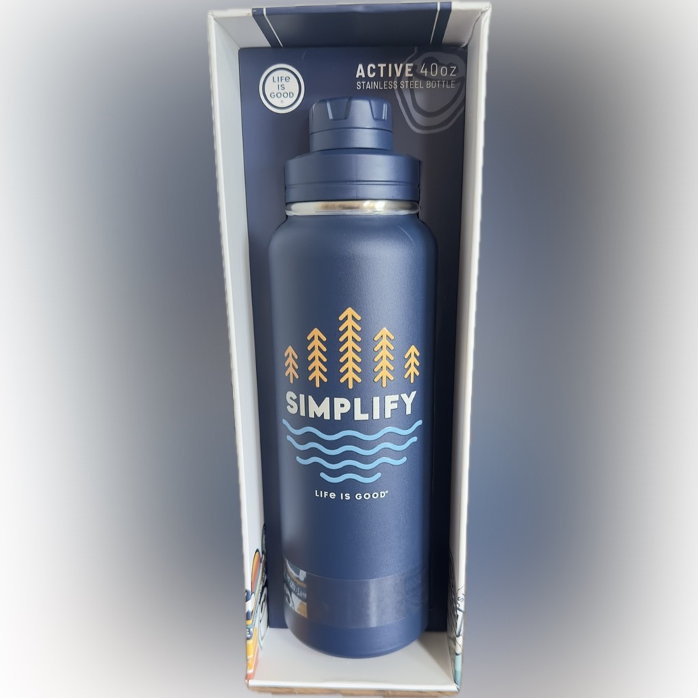LIFE IS GOOD 40 oz Stainless Steel Water Bottle SIMPLIFY